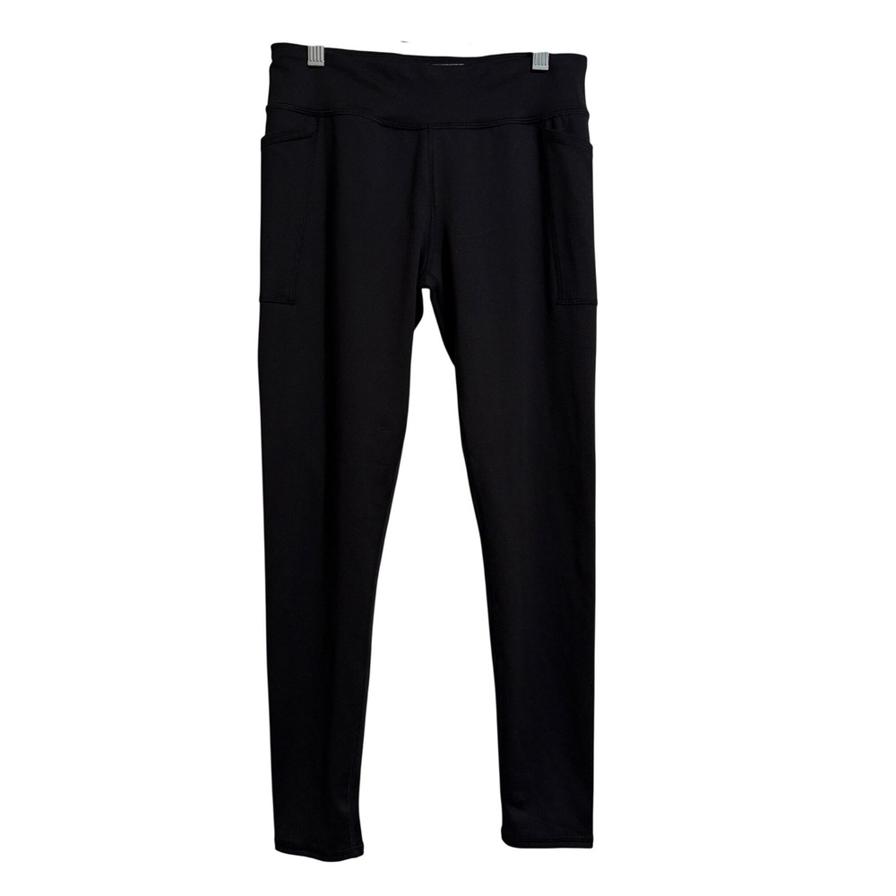 Athletic Works Girls Black Active Leggings with Side Pockets‎ Size XL 14-16